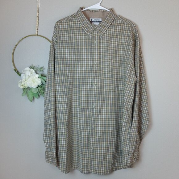 Columbia Tan Button Down Long Sleeves Shirt Size XXL - Picture 1 of 9